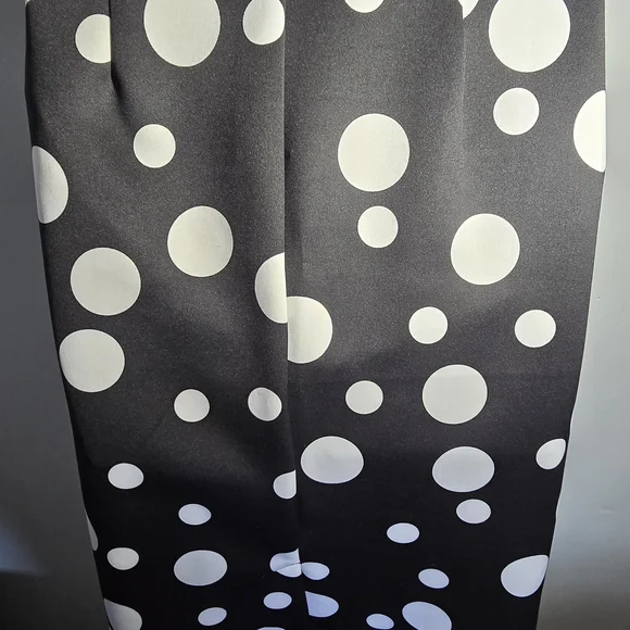 New! Ashley Stewart Black and White Polka Dot A-Line Skirt - 14/16 - Picture 3 of 5